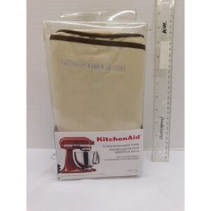NEW KitchenAid Fitted Stand Mixer Cover KSMCT1KB For Tilt-Head Mixers Cream